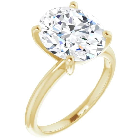 3 Carat Oval Lab Diamond Engagement Ring 14k Yellow Gold