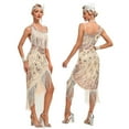 thumbnail image 3 of Vintage Great Gatsby Party Flapper Dress Sleeveless Sequins Tassel Dresses Cocktail Prom Size XS-3XL Long Skirt,apricot,L, 3 of 7