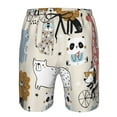thumbnail image 4 of Kll Hand Drawn Animals Men'S Casual Summer Beach Shorts Hawaiian Shorts With Pockets-Xx-Large, 4 of 9