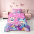 thumbnail image 2 of Homewish Cartoon Axolotl Twin Duvet Cover for Kids Girls, Pink Glitter Stars Twin Bedding, Colorful Stars Reversible, 2 Piece 1 Duvet Cover and 1 Pillowcase, 2 of 5