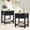 A-Black set of 2, variant on PHOYAL Walnut Large End Table with Charging Station, Vertical Strip Square Side Tables with Sliding Door Storage for Living Room