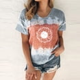 thumbnail image 2 of Outfmvch t shirts for women Tie Dye Printing Casual Fashion Round Neck Short Sleeve T Shirt womens tops Grey, 2 of 4