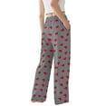 thumbnail image 6 of Women's Pajama Pants Lightweight Casual Comfy Palazzo Pants, Heart Print Sleepwear Loungewear Bottoms with Pockets,Gray,L, 6 of 6