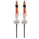 thumbnail image 2 of 2 uds., estacas de luz de vela de Halloween, luz cálida, 120mah, luz de vela de mano fantasma de esqueleto de plástico para Halloween, naranja, 2 of 5