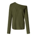 thumbnail image 4 of WEAIXIMIUNG Factory Custom Autumn Sleeve Solid Color Loose Women Off Shoulder Pullover One Line Neck Twist Knit Sweater Top, 4 of 4