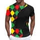 thumbnail image 1 of Pantalones Cortos Negros, Manga Corta Impresa de los Hombres, Cuello Redondo/Camisa, 1 of 4