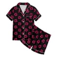 thumbnail image 4 of Luvoko Ensemble de Pyjama 2 Pcs pour Enfants Imprimé Graphique Manches Courtes Chemise à Boutons Shorts Pyjama, 4 of 5