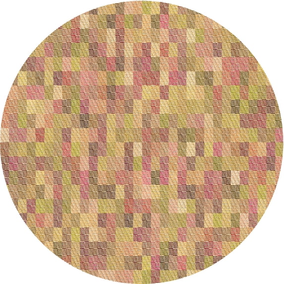 Ahgly Company Indoor Square Patterned Macaroni and Cheese Yellow Area Rugs, 3' Square