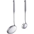 thumbnail image 1 of 1 Skimmer Spoon and 1 Spaghetti Spoon, BUY&USE 2 Pcs Stainless Steel Cooking Utensils Set, Heat-resistant Kitchen Gadgets Tools, 1 of 7