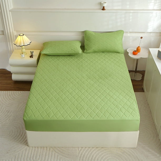 pstuiky Sábana ajustable - Funda protectora para colchón de cama - Sábana ajustable con bolsillo - Cálida para el invierno - Transpirable - Antideslizante para la piel - Sábana ajustable acolchada de