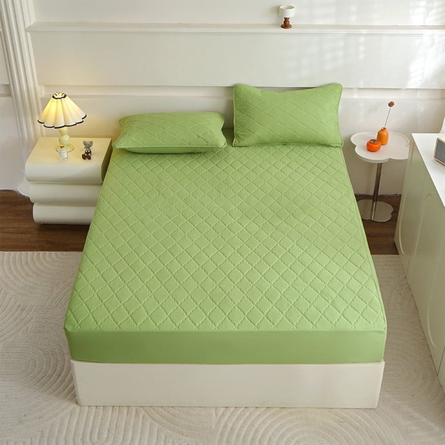Waterproof Machine Washable Quilted Mattress Protector Fitted Sheet with Anti-Slip Design for Bed, 90x200cm, 1-Pack