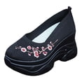 thumbnail image 4 of Women's Orthopedic Slip on Mules Platform Wedge Sneakers Backless Knit Comfortable with Arch Support Walking Shoes for Travel Black Size 9, 4 of 4