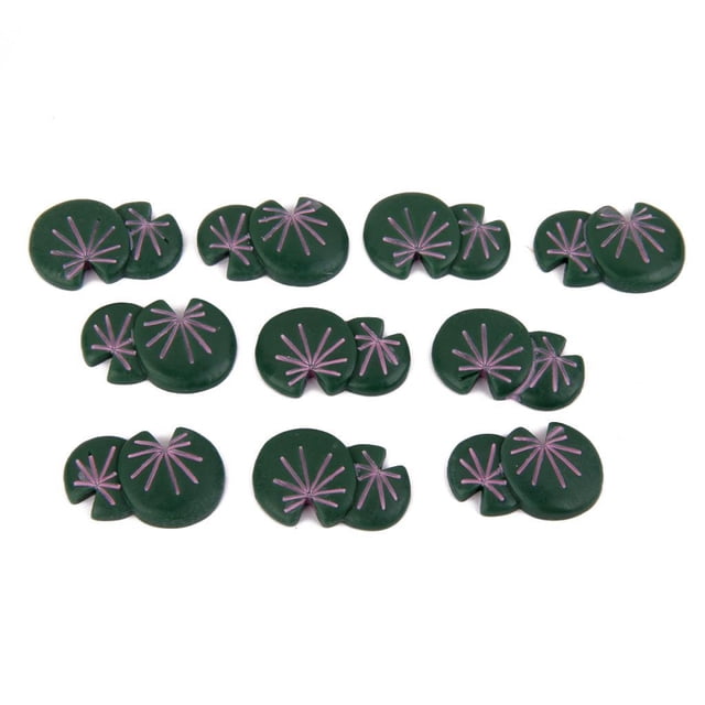 10pcs Miniatura Hoja de Loto Baoblaze Casa de Muñecas Jardín de Paisaje Verde 3,2x2 cm