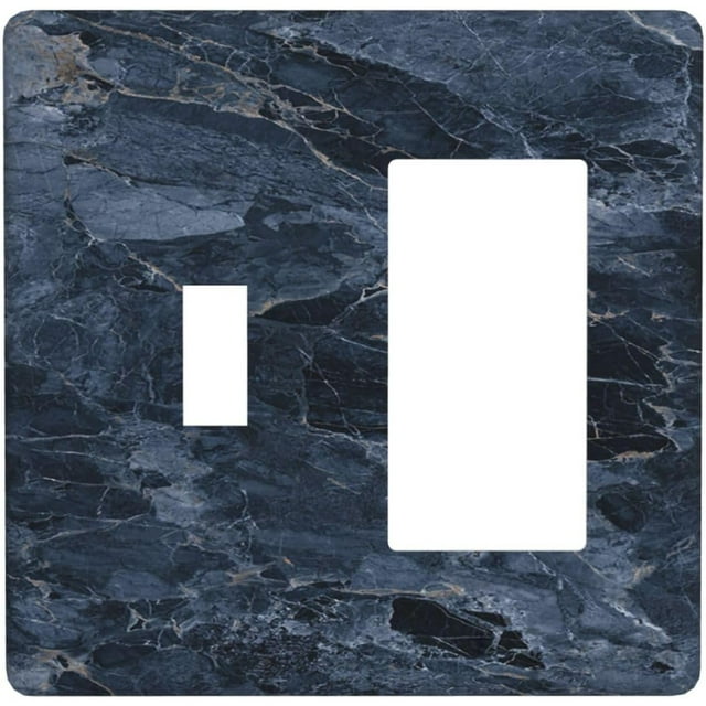 Nadoabtm Outlet Covers Realistic Deep Blue Marble Pattern 1 Toggle 1 Rocker Combination Decorative Wall Plate Light Switch Cover Plate Electrical Switch Plates for living Room Home Decor