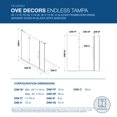 thumbnail image 2 of Ove Decors Tampa 52-1/16 in. W x 72 in. H Alcove Frameless Hinge Shower Door in Black, 2 of 17