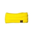 thumbnail image 2 of C.C Soft Stretch Winter Warm Cable Knit Fuzzy Lined Ear Warmer Headband, Neon Yellow Ribbed, 2 of 2