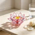 thumbnail image 5 of Steadline Glass Candlestick,Lotus Shaped Candle Holder With Stable Base,Translucent Tabletop Ornament For Dining Space Wedding Party Aromatherapy Layout And Indoor Ambient Decoration(Pink), 5 of 7