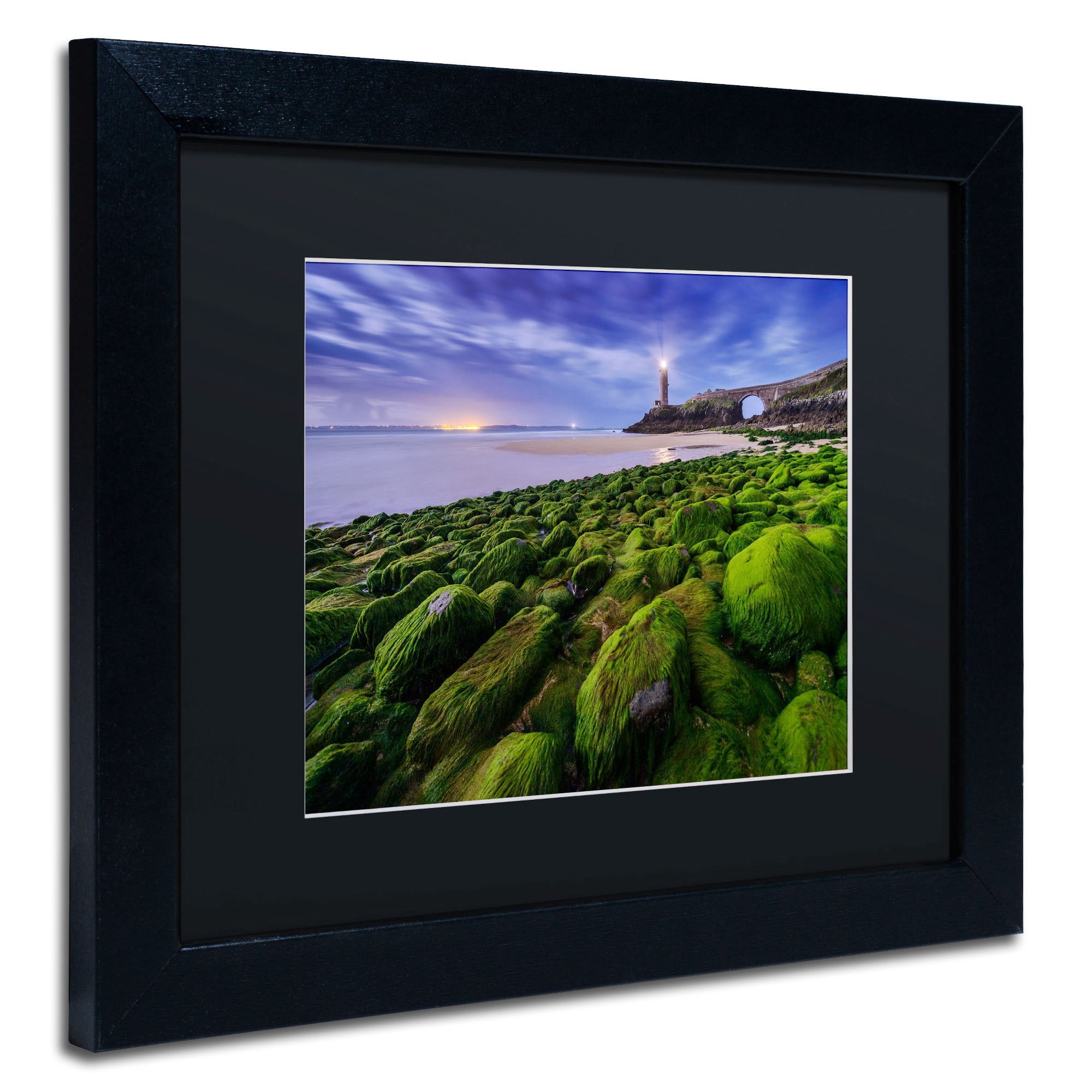 Trademark Fine Art "Full Moon in Brittany" Canvas Art by Mathieu Rivrin, Black Matte, Black Frame