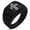 Black, variant on Stainless Steel Royal Fleur De Lis Geometric Pattern Step-Down Biker Style Polished Ring