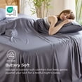 thumbnail image 5 of U by Bedsure 100% Rayon Derived from Bamboo Queen Sheet Set, 4 Piece Cooling 16" Deep Pocket Soft Bed Sheets, Dark Gray, 5 of 10