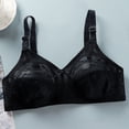 thumbnail image 4 of Gymayou Women Ultra Thin Sheer Lace Wireless Bra No Underwire Breathable Mesh Push Up Adjustable Straps Transparent Lingeries Black 46, 4 of 4
