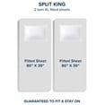 thumbnail image 2 of 2-Pack Fitted Bottom Sheets Split King - Premium 1800 Ultra-Soft Microfiber - Deep Pocket - 4 Twin XL Fitted Sheets (Split King, Light Grey), 2 of 8