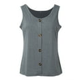 thumbnail image 3 of DuoJiaJ Women Tank Tops Round Neck Summer Casual Sleeveless Basic Top Slim Henley Button Down Blouses Breathable Yoga Tank Tops for Women, 3 of 5