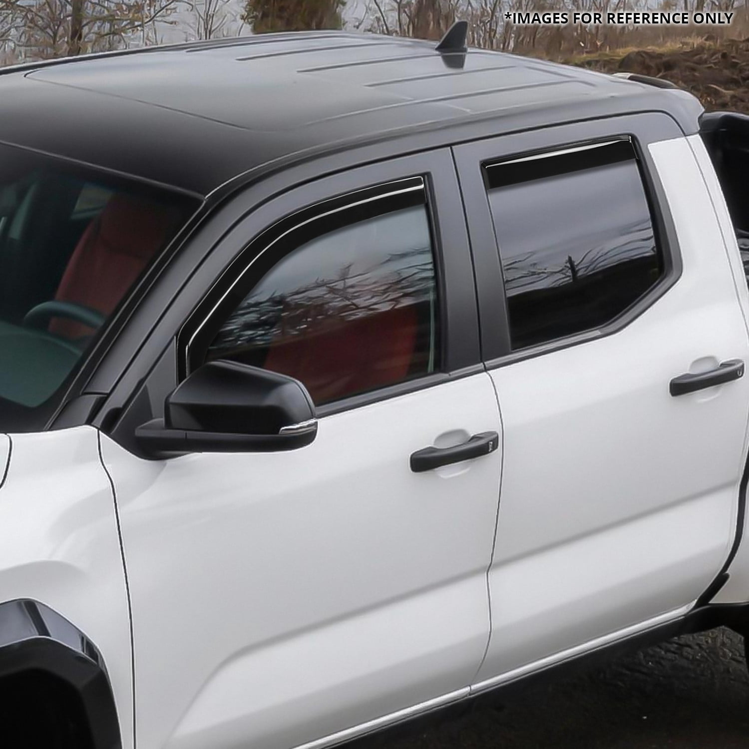 DNA Motoring for 2024-2026 Tacoma Double Cab In-Channel Window Visor Sun Rain Guard Deflector