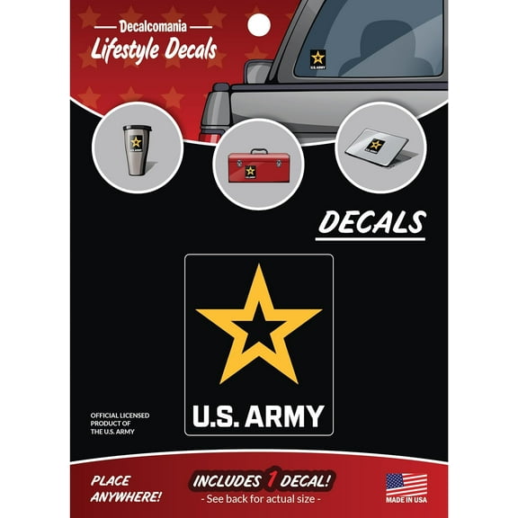 US Army New Star Logo Car Decal - 5" US Army Sticker for Truck or Car Window, Laptop – Large Military Vehicle Decals Outdoor Waterproof Army Emblem