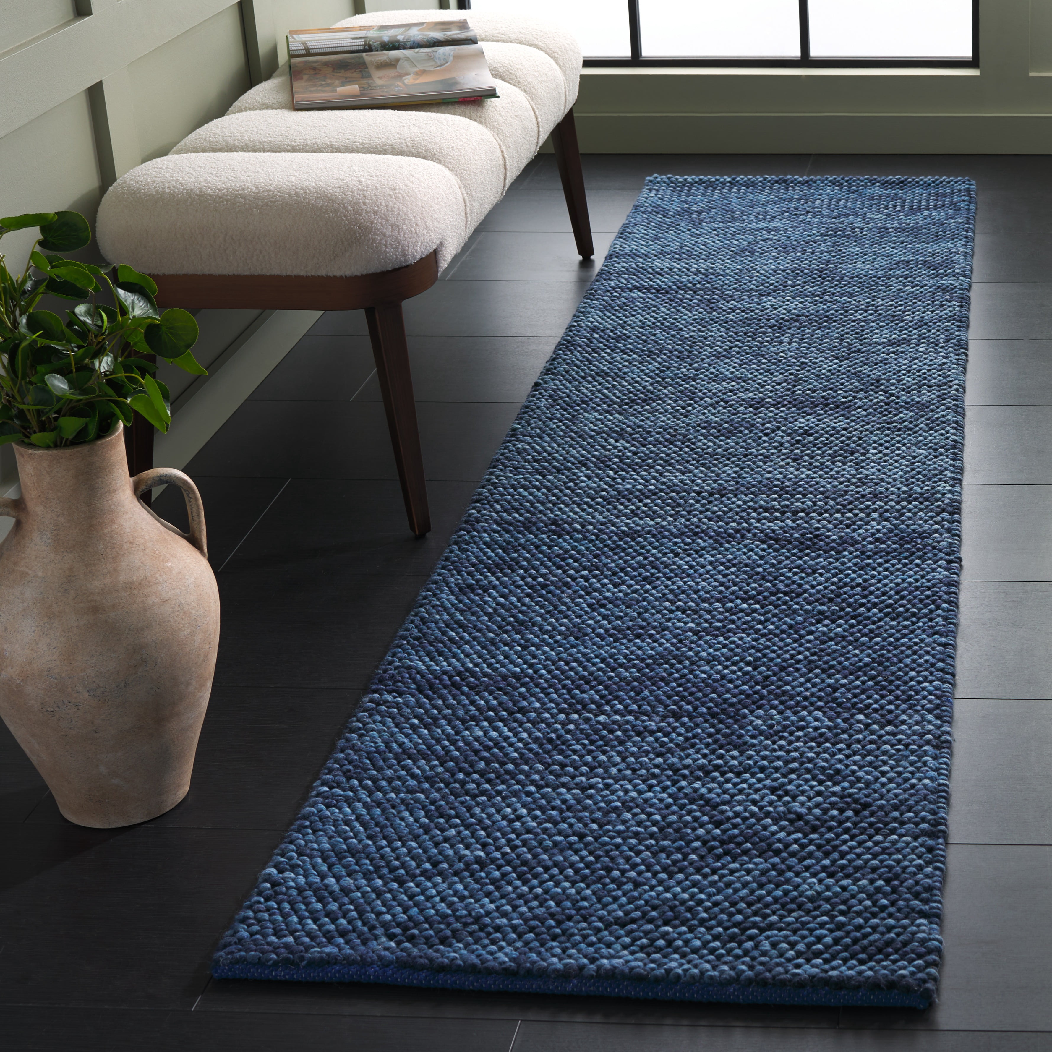 Safavieh Natura Willoughby Distressed Runner Rug, Navy/Blue, 2'3" x 7'
