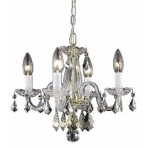 Elegant Lighting Rococo 15" 4 Light Royal Crystal Chandelier in Gold