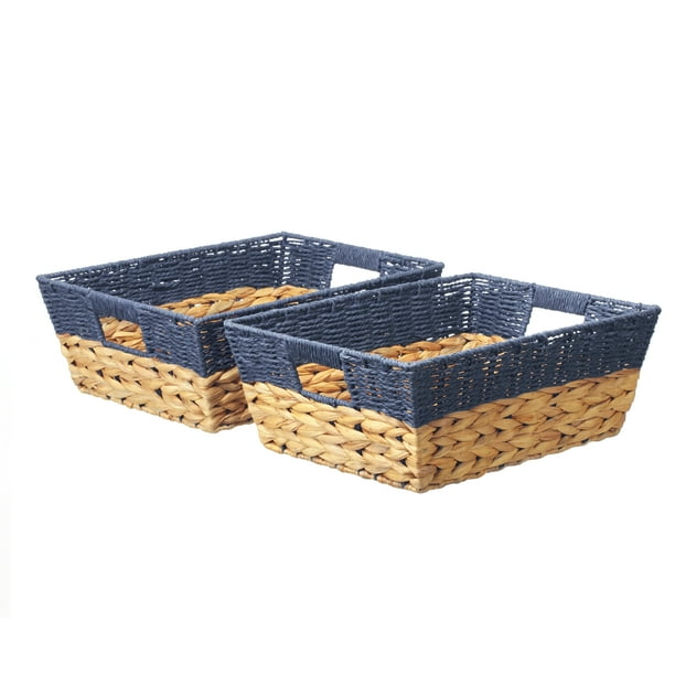 Better Homes and Gardens Small Storage Basket, 2 Pack, Navy Walmart