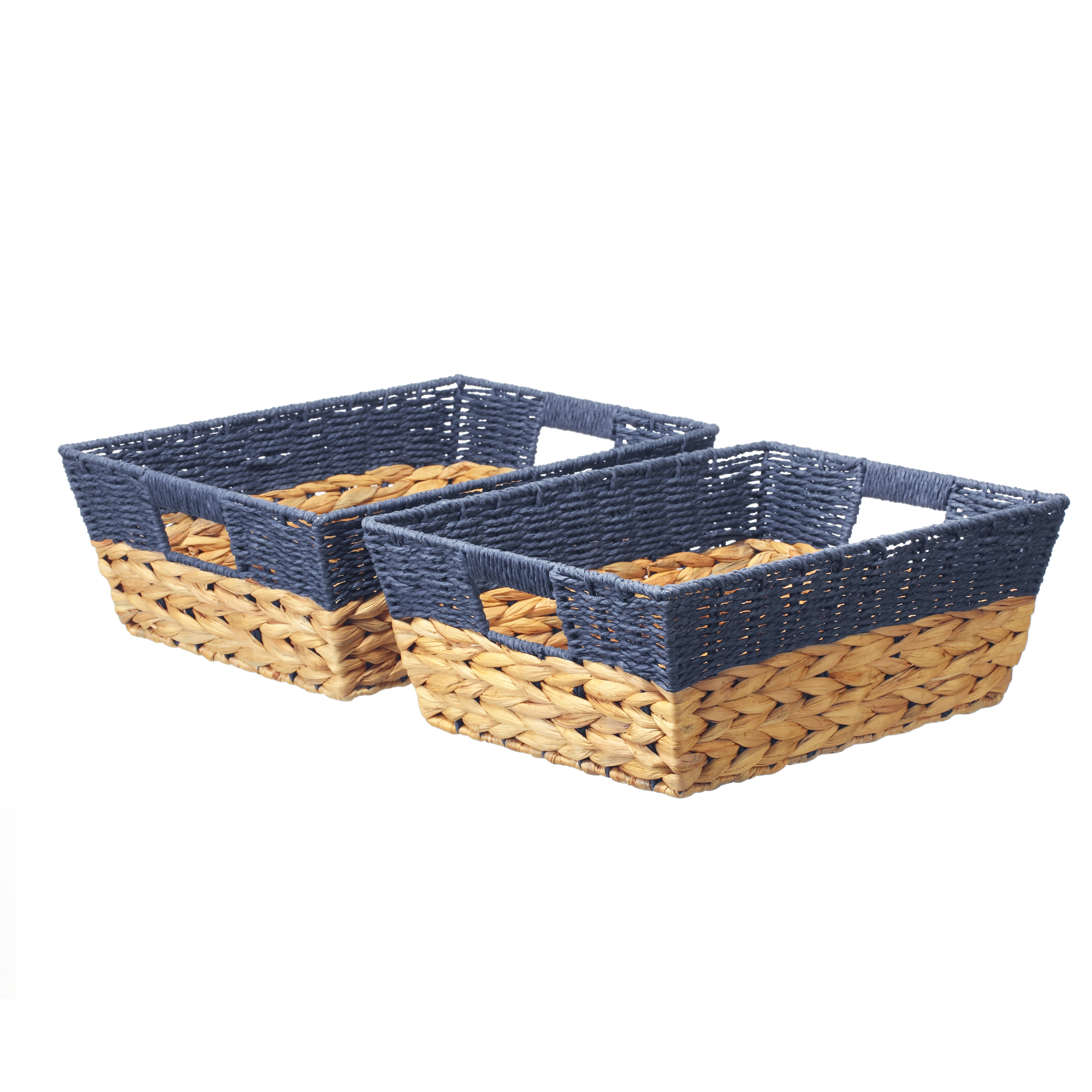 3compartments Travel With Lid Bedroom DVDs Woven Storage Basket Home Organizer