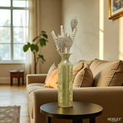 Hosley Plain 16 inch High, Decorative Gold Metal High Floor Vase