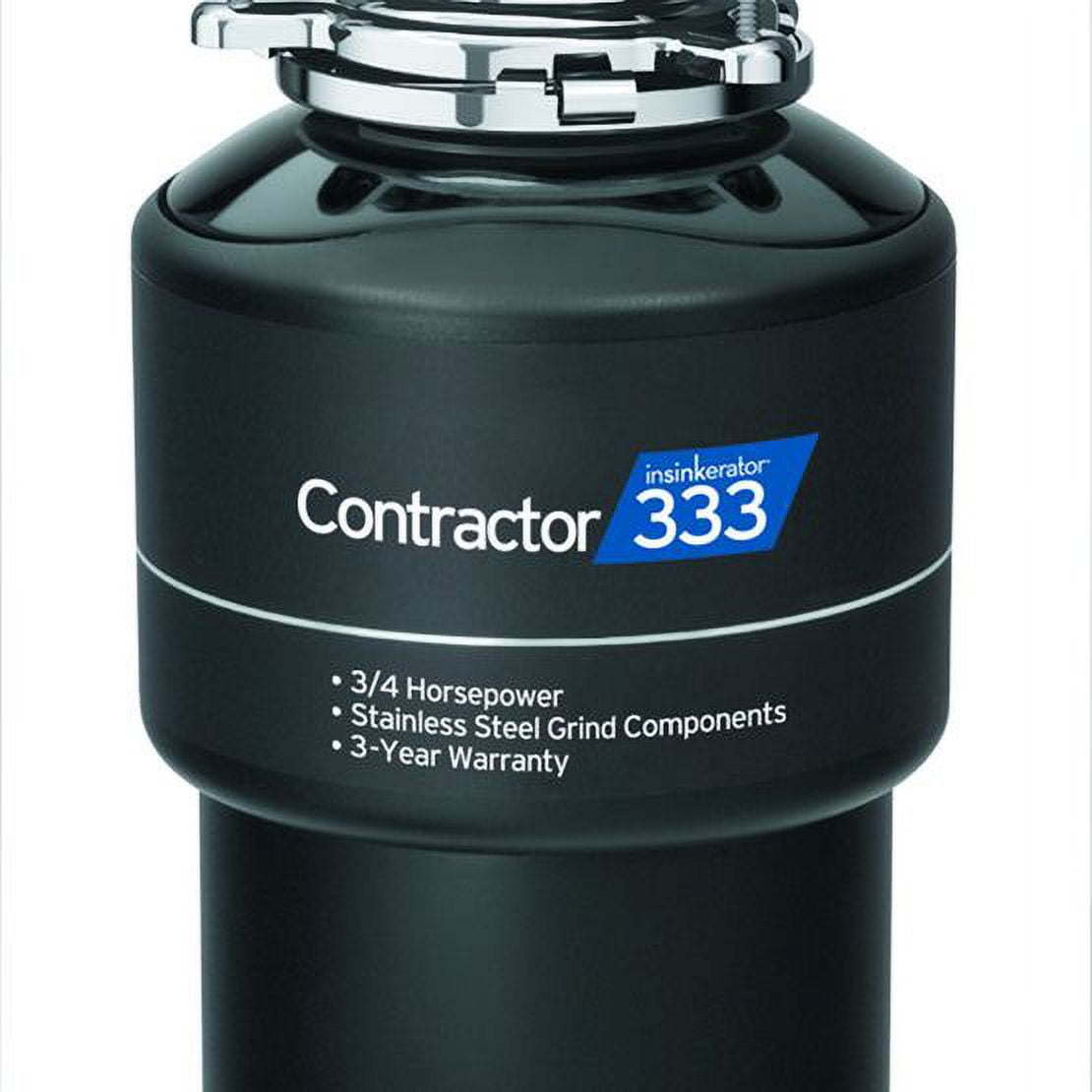 InSinkErator Contractor Series Pro 333 Garbage Disposal, 3/4 HP with Cord in Black - 79343A-ISE