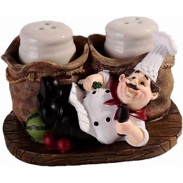 Seasoning Jars 2 Piece Seasoning Jars French Chef Sculpture Decoration For grilling, spice bottles, jars, seasonings, baking supplies gadgets