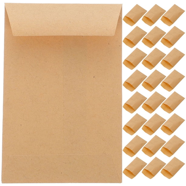 50 sobres pequeños marrones de papel kraft, mini sobres para monedas, sobres reutilizables para artículos pequeños