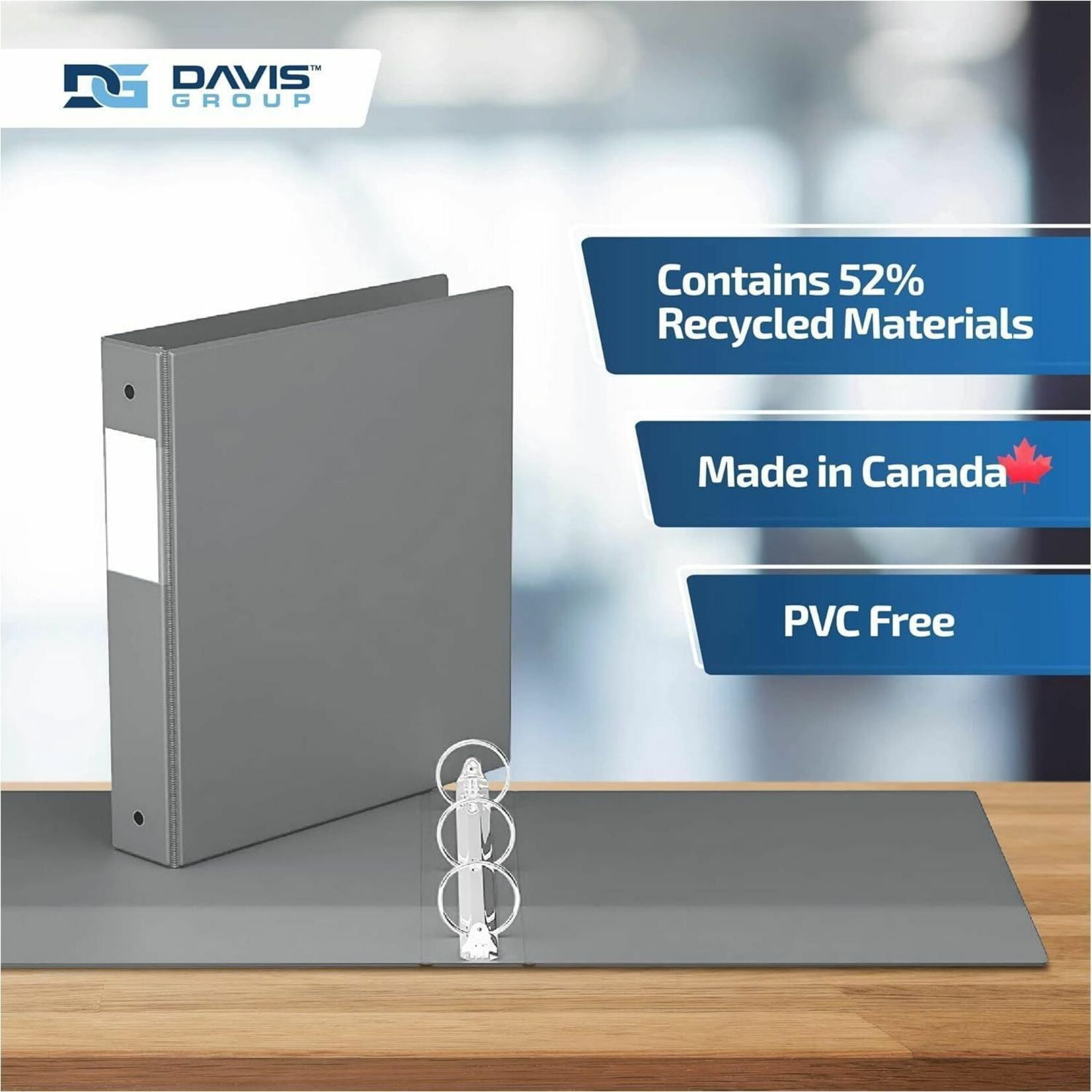 Davis Group Premium Economy, Round Ring, Binder, 6 Pack (Grey, 1.5")