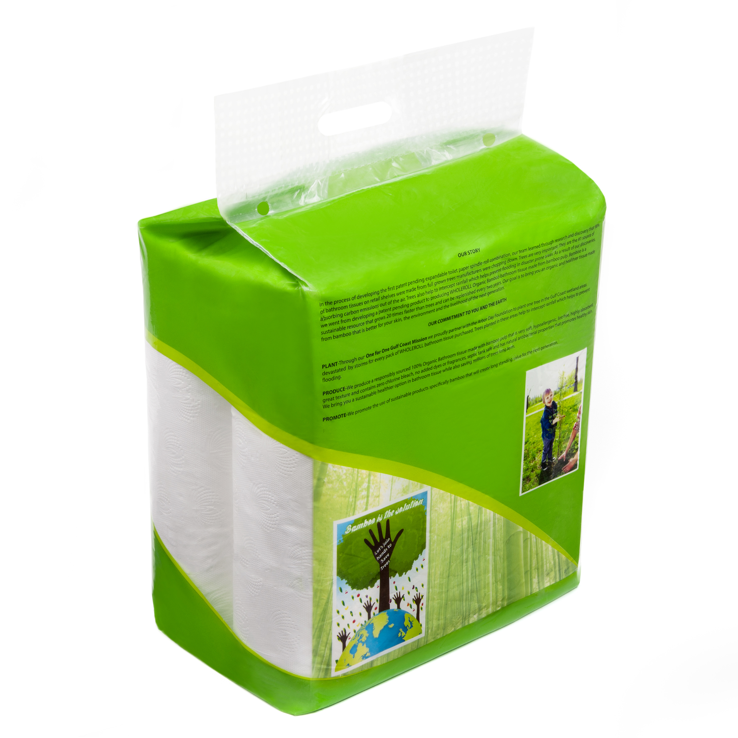 WHOLEROLL Organic Bamboo Toilet Paper, Ultra Soft, Big Rolls #18 Count