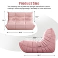 thumbnail image 3 of WHGBJA Adults Bean Bag Chair Loveseat, Lazy Floor Chair Togo Sofa for Kids, High-Density Sponges Filling Gaming Bean Bag, Pink, 3 of 8