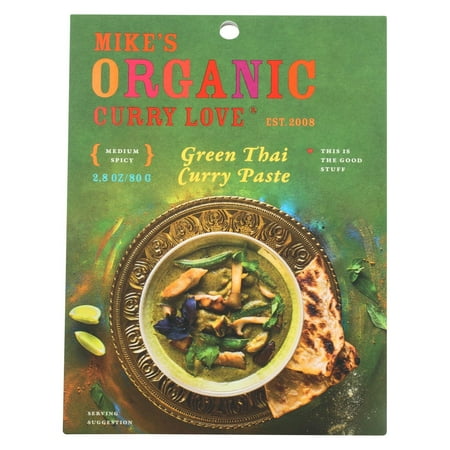 Mike's Organic Curry Love - Organic Curry Paste - Green Thai - Case of 6 - 2.8