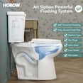 thumbnail image 3 of HOROW 19'' Tall Round Two-Piece Floor Mounted Toilet, 1.28 GPF, Single Flush, SoftClose Seat, 3 of 10