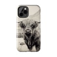 thumbnail image 3 of Cute Highland Cow iPhone Cases, Western Charcoal-Sketched Cow Phone Cases, Cow Print, Cottagecore Phone Case, iPhone 13, iPhone 7-14, Farm, 3 of 6