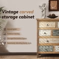 thumbnail image 3 of GDF Studio 25" Vintage Wooden Accent Chest, Rustic 6 Drawer Storage Dresser, Living Room, Multicolor, 3 of 10