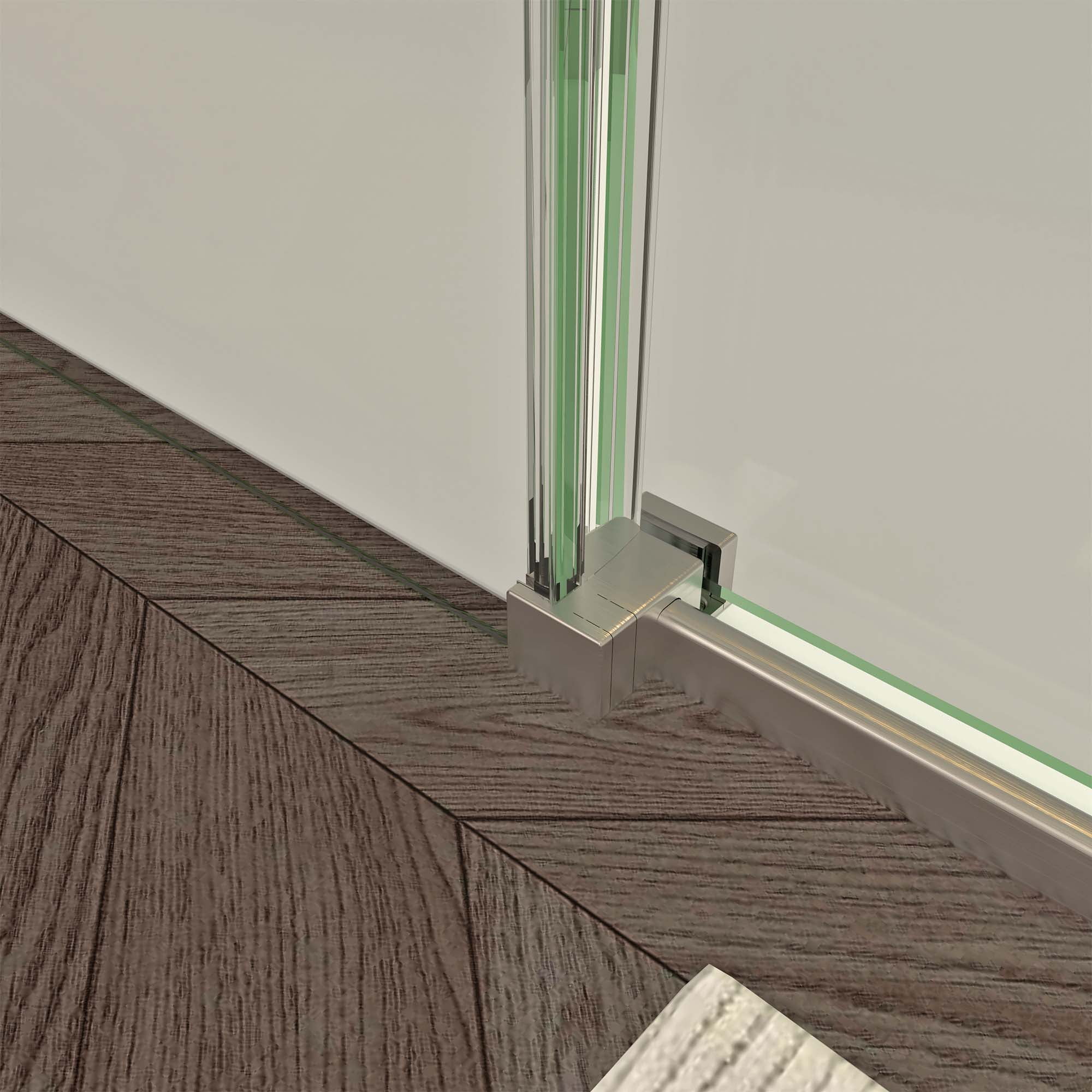Leumius 56-60"W x 76"H Sliding Shower Door, Frameless Glass Shower Door with Brushed Nickel Hardware, Towel Bar and Handle,Drop Shipping available