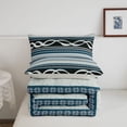 thumbnail image 5 of jejeloiu Cool Striped Twin Comforter Sets,Ocean Print Bedding Set For Boys,Teal Black,Light Gray Reversible,2pcs,1 Comforter and 1 Pillowcase, 5 of 7