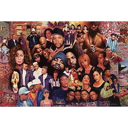 Legends of Rap and Hip Hop 80'sand 90's 36x24 Art Print Poster