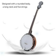 Five String Banjo Round Size Mahogany Resonator Stringed Musical Instrument