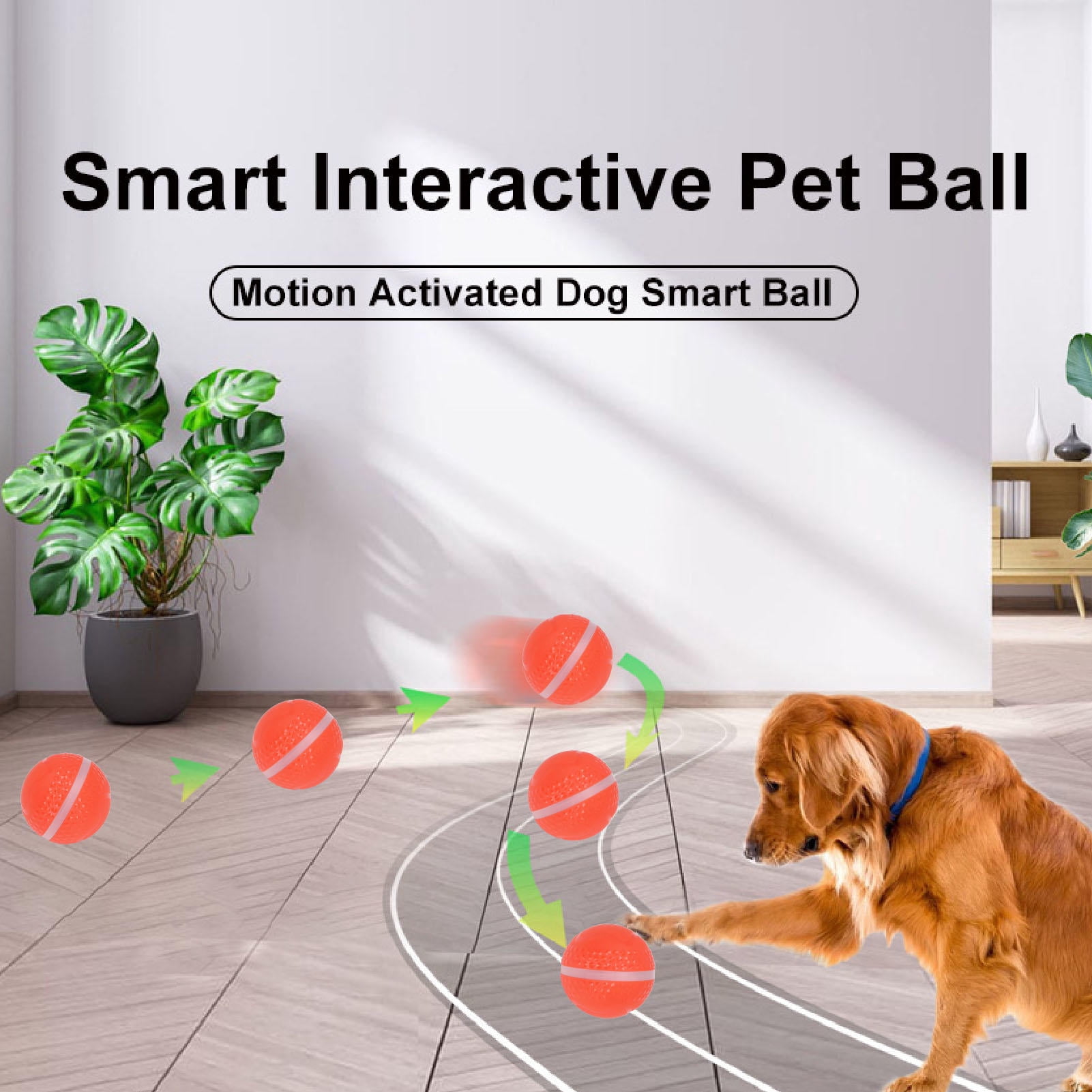 BOKYAN Active Rolling Ball – Waterproof, Rechargeable Interactive Toy for Medium‑Large Dogs, Orange