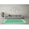thumbnail image 3 of Ahgly Company Machine Washable Indoor Rectangle Solid Turquoise Blue Modern Area Rugs, 8' x 10', 3 of 4